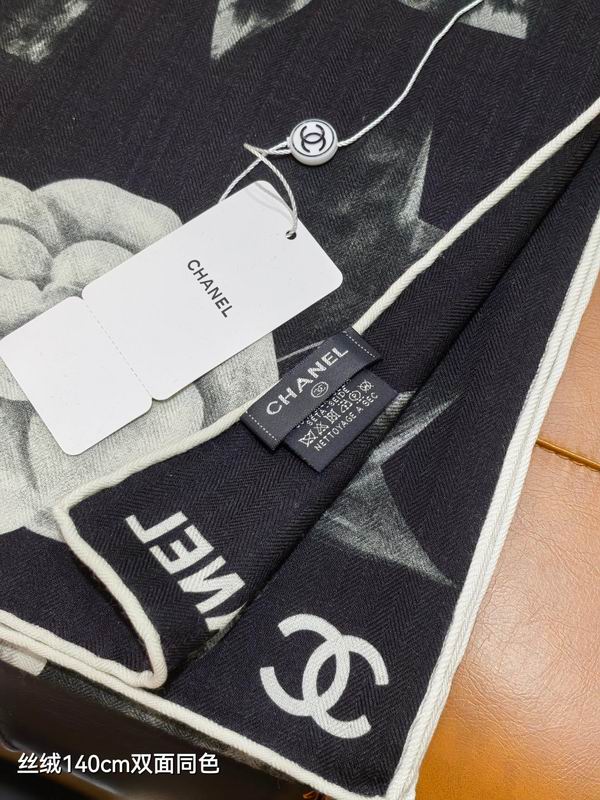 Chanel scarf 140X140cm 70%羊绒30%真丝 E25 (14)