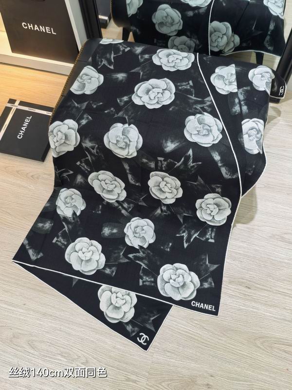 Chanel scarf 140X140cm 70%羊绒30%真丝 E25 (16)