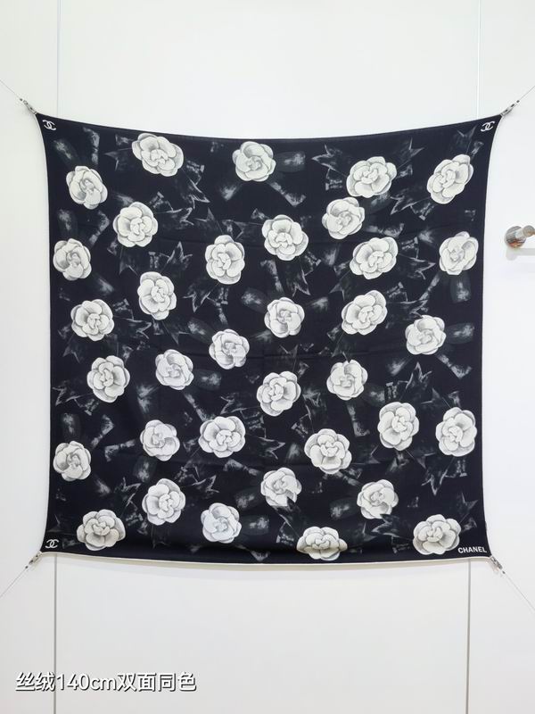 Chanel scarf 140X140cm 70%羊绒30%真丝 E25 (18)