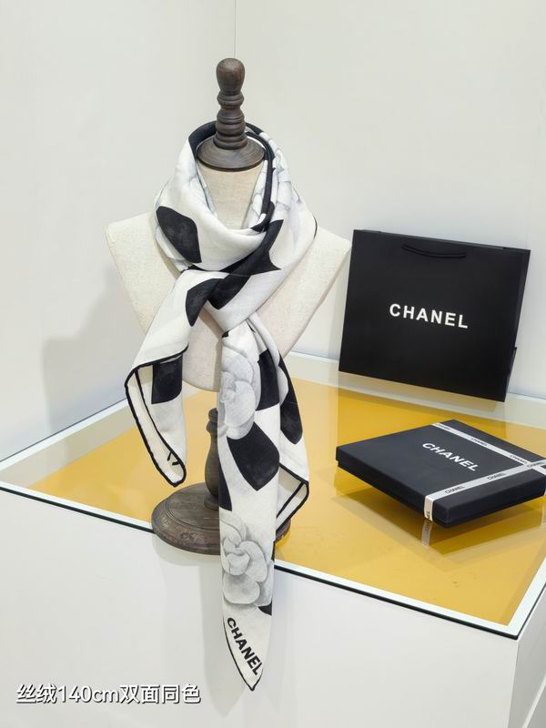 Chanel scarf 140X140cm 70%羊绒30%真丝 E25 (2)