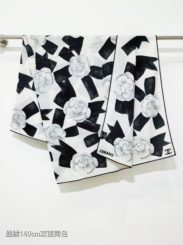 Chanel scarf 140X140cm 70%羊绒30%真丝 E25 (3)