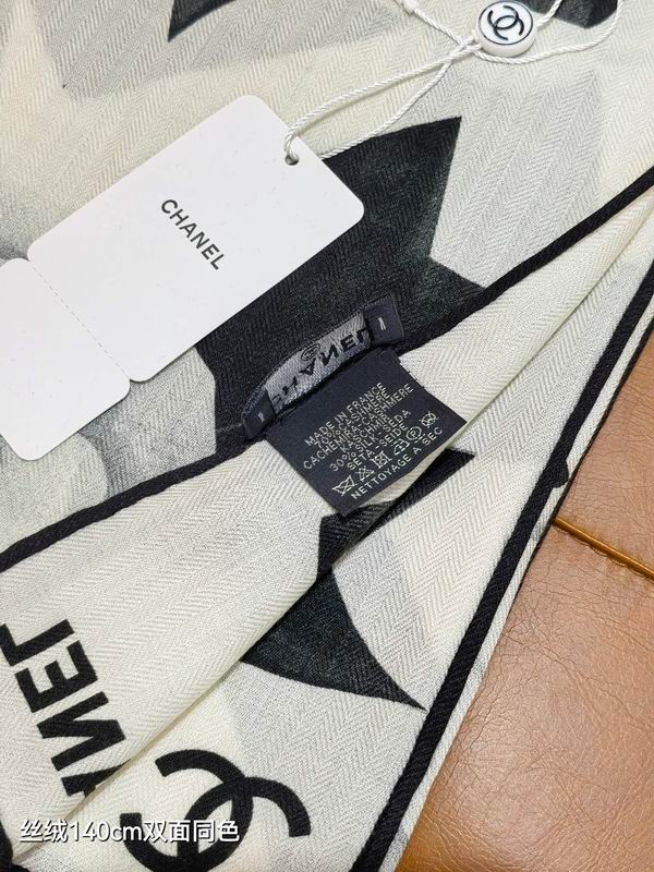 Chanel scarf 140X140cm 70%羊绒30%真丝 E25 (4)