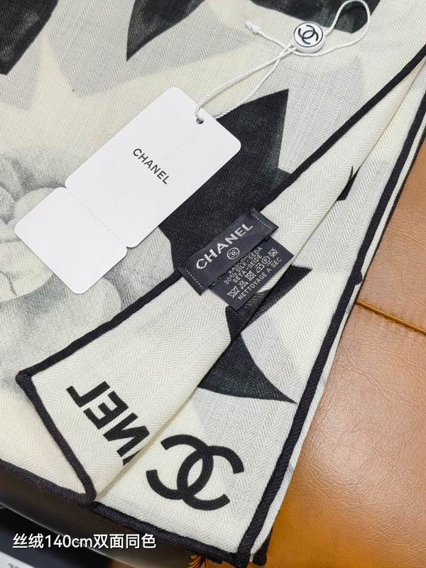 Chanel scarf 140X140cm 70%羊绒30%真丝 E25 (5)