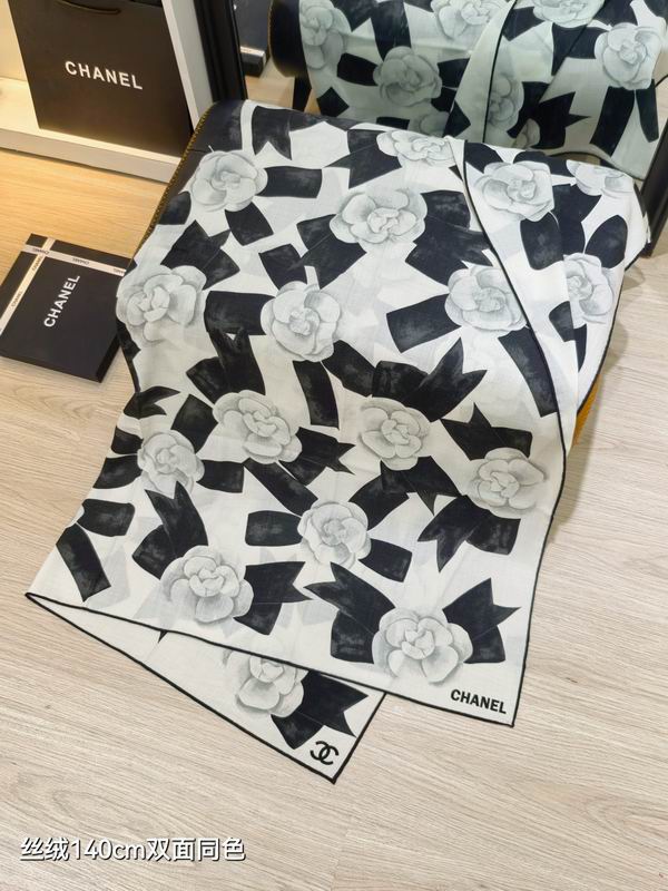 Chanel scarf 140X140cm 70%羊绒30%真丝 E25 (7)