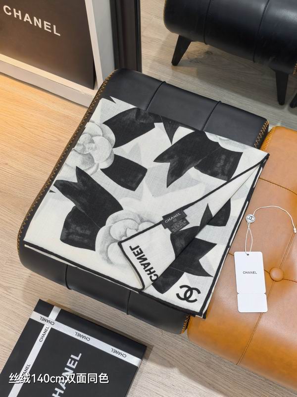 Chanel scarf 140X140cm 70%羊绒30%真丝 E25 (8)