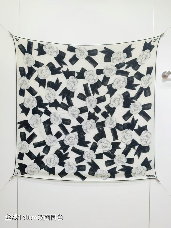 Chanel scarf 140X140cm 70%羊绒30%真丝 E25 (9)