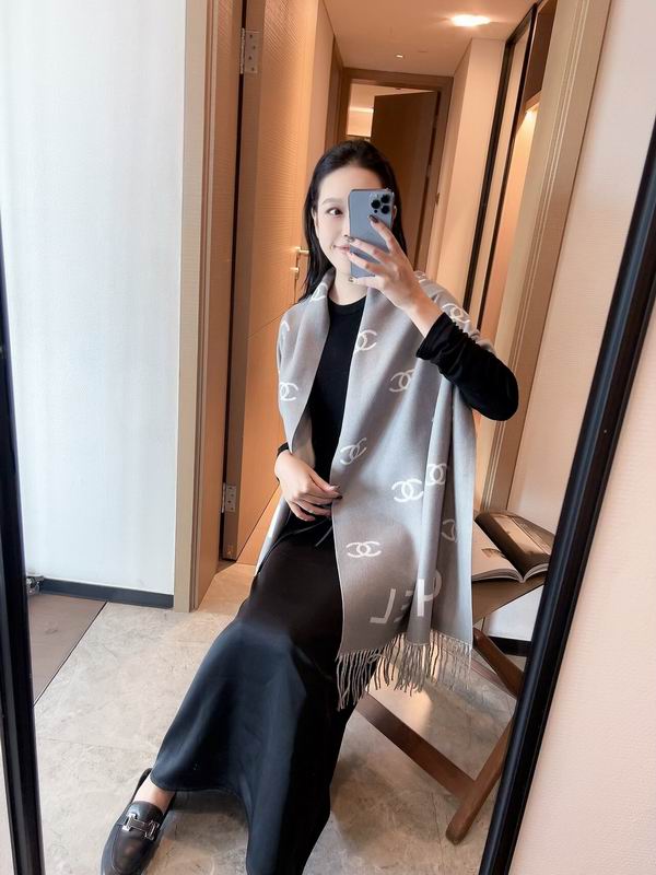 Chanel scarf 180X60cm 70%羊绒30%真丝 E22 (17)