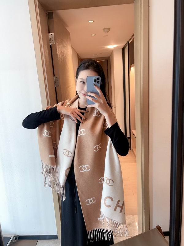 Chanel scarf 180X60cm 70%羊绒30%真丝 E22 (8)