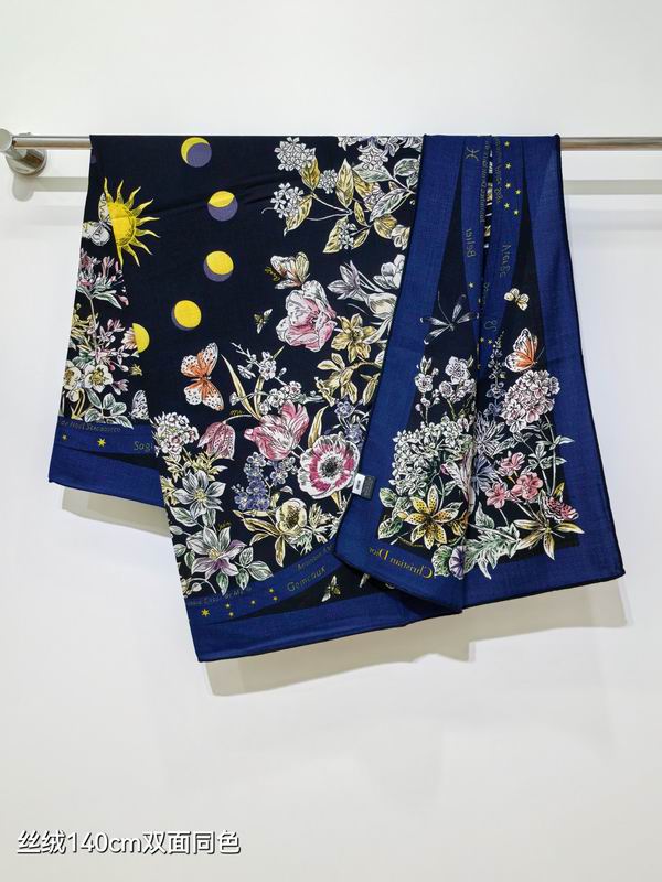 Dior Scarf 140X140cm 70%羊绒30%真丝 E (12)