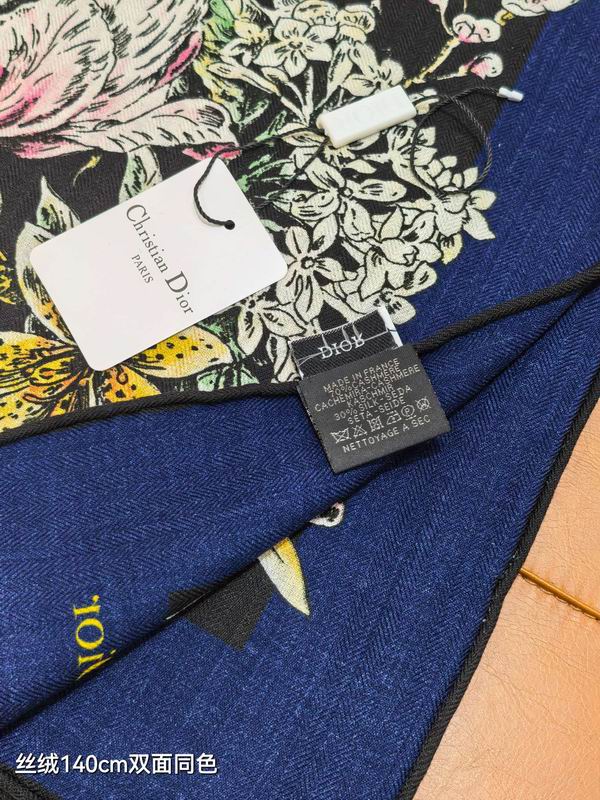 Dior Scarf 140X140cm 70%羊绒30%真丝 E (13)
