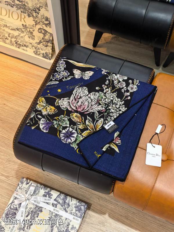 Dior Scarf 140X140cm 70%羊绒30%真丝 E (17)