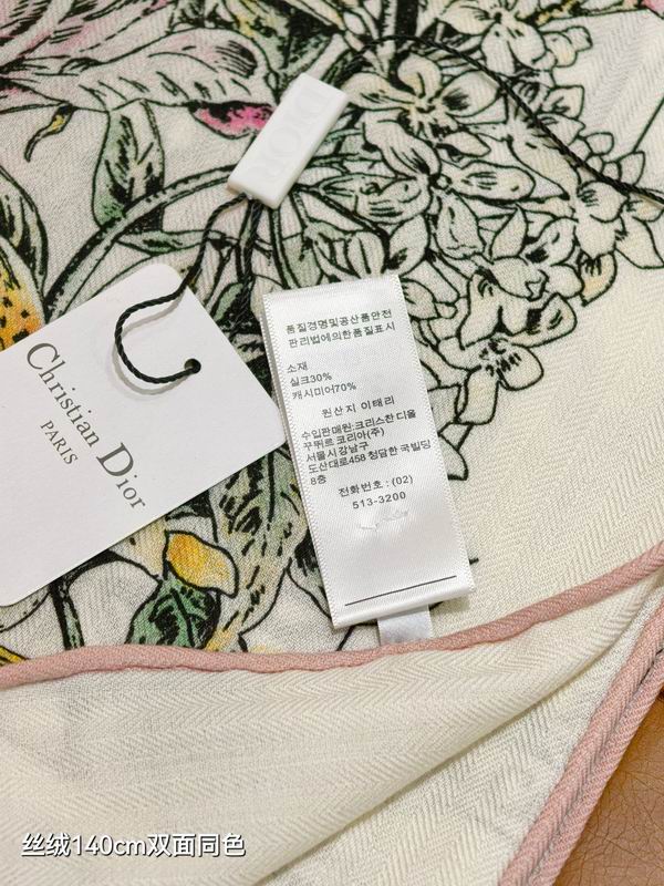 Dior Scarf 140X140cm 70%羊绒30%真丝 E (4)