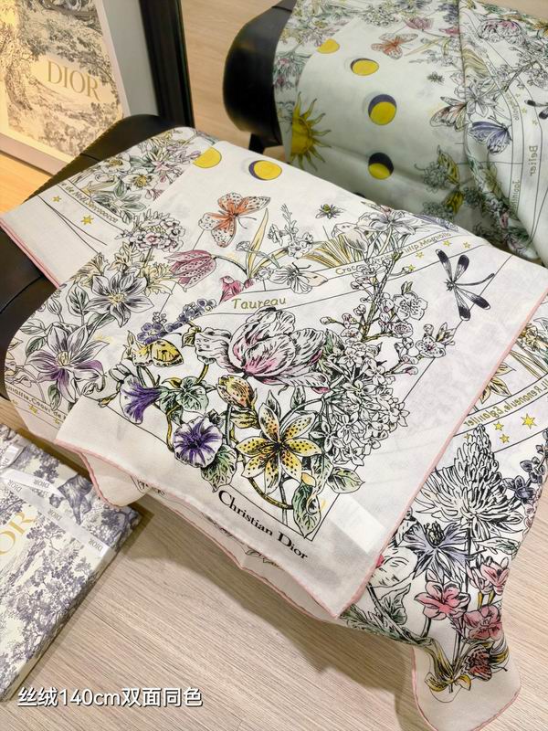 Dior Scarf 140X140cm 70%羊绒30%真丝 E (6)