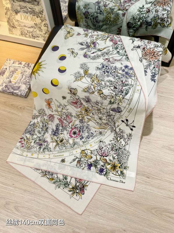 Dior Scarf 140X140cm 70%羊绒30%真丝 E (7)