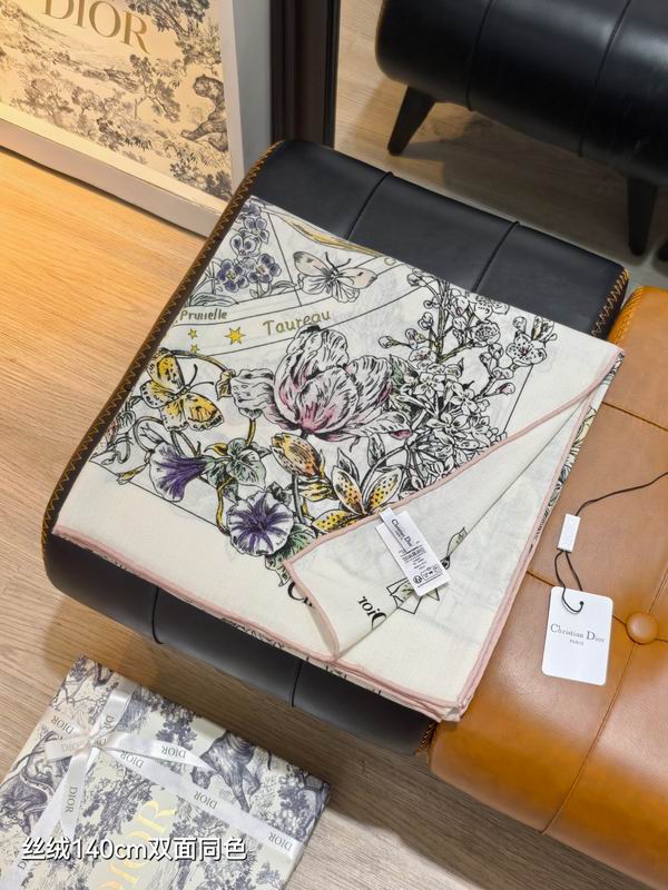 Dior Scarf 140X140cm 70%羊绒30%真丝 E (8)