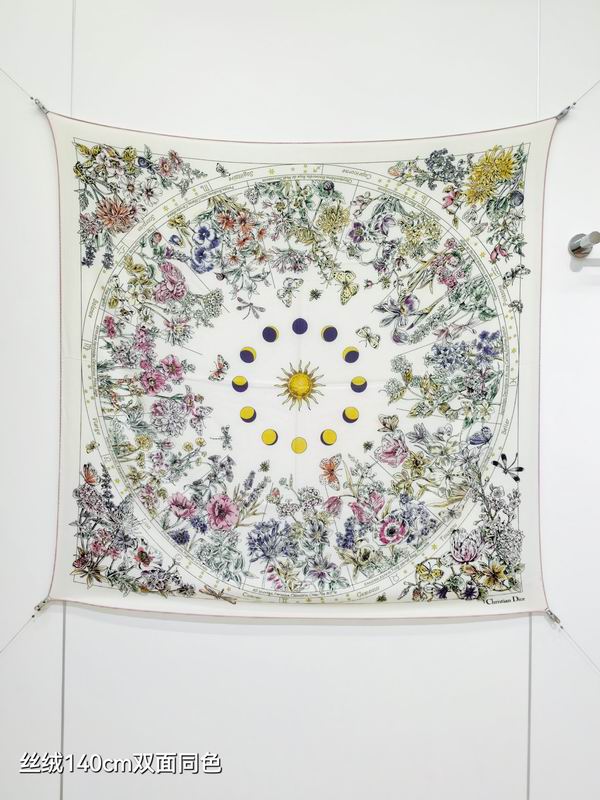 Dior Scarf 140X140cm 70%羊绒30%真丝 E (9)