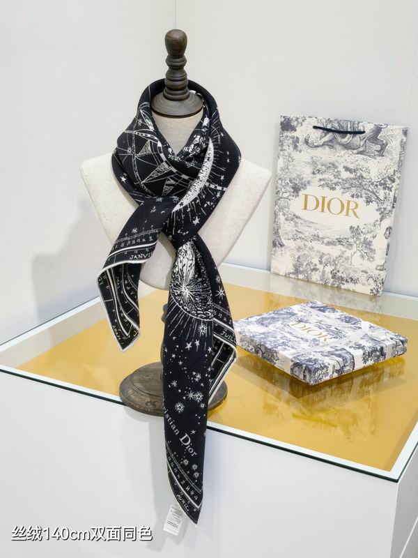 Dior Scarf 140X140cm 70%羊绒30%真丝 E12 (11)