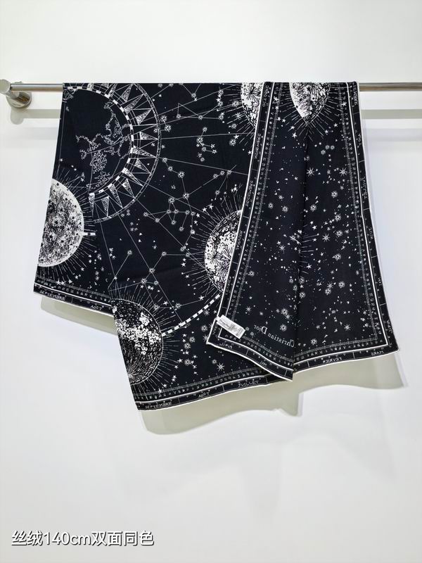 Dior Scarf 140X140cm 70%羊绒30%真丝 E12 (12)