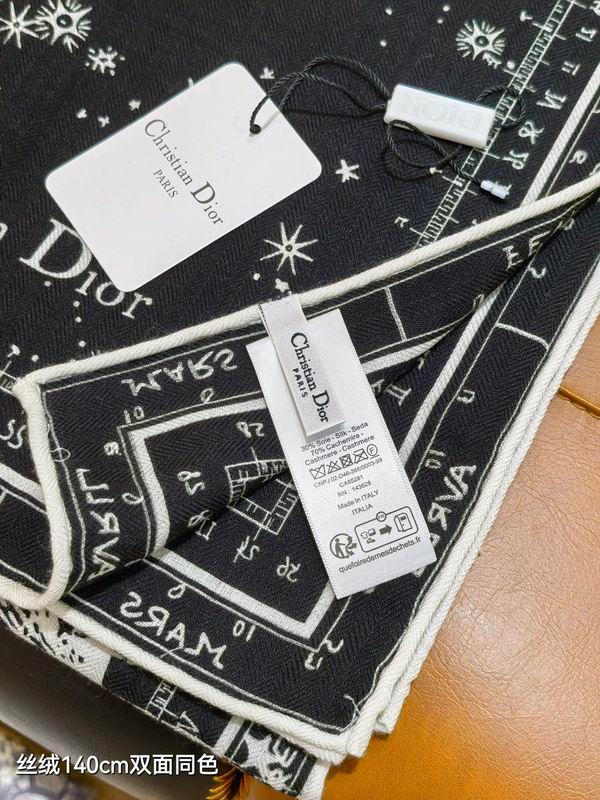 Dior Scarf 140X140cm 70%羊绒30%真丝 E12 (13)