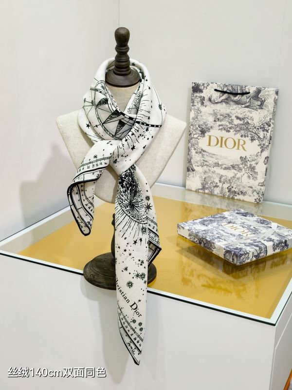 Dior Scarf 140X140cm 70%羊绒30%真丝 E12 (2)