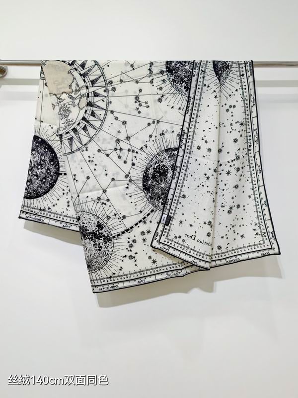 Dior Scarf 140X140cm 70%羊绒30%真丝 E12 (3)