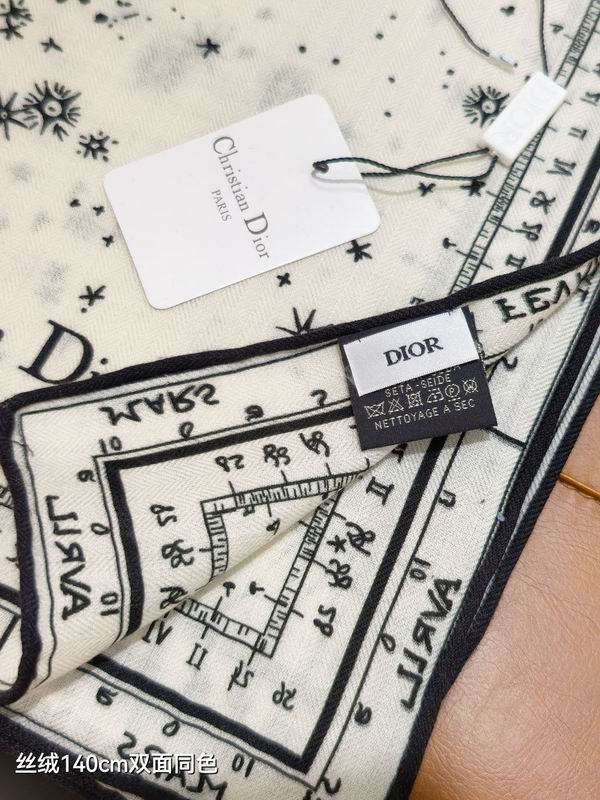 Dior Scarf 140X140cm 70%羊绒30%真丝 E12 (5)