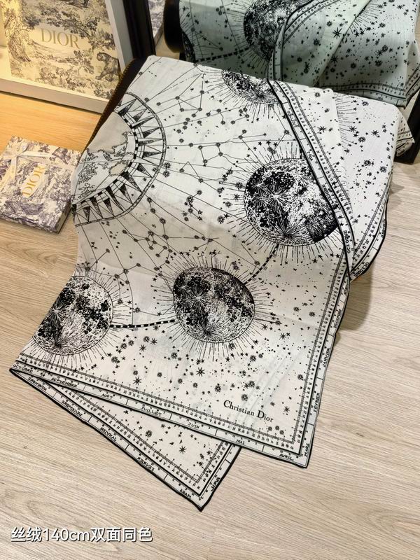 Dior Scarf 140X140cm 70%羊绒30%真丝 E12 (7)