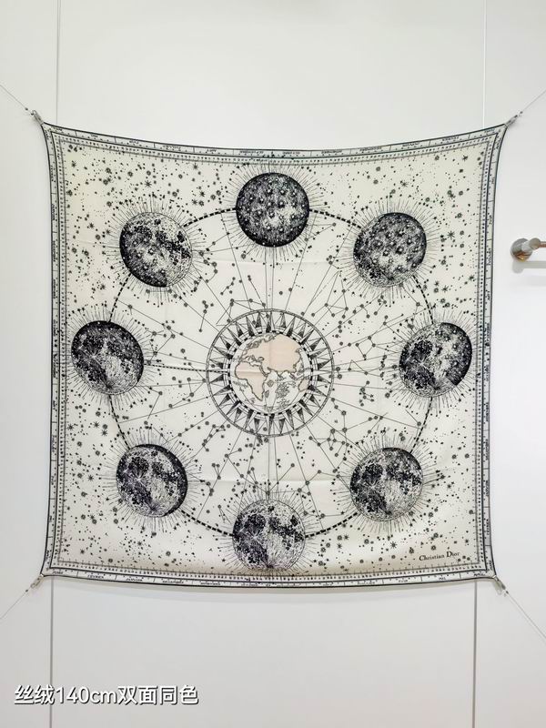 Dior Scarf 140X140cm 70%羊绒30%真丝 E12 (9)