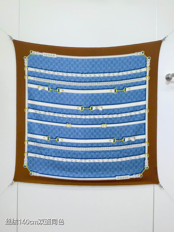 Gucci Scarf 140X140cm 70%羊绒30%真丝 E30 (16)