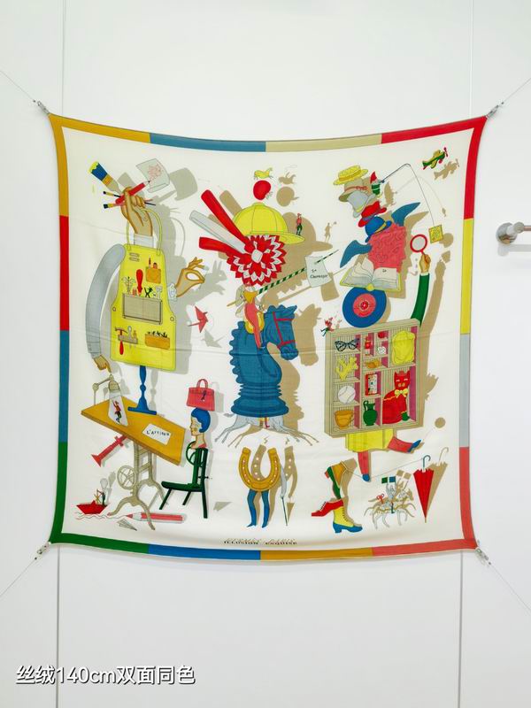 Hermes Scarf 140X140cm 70%羊绒 30%真丝 E15 (16)