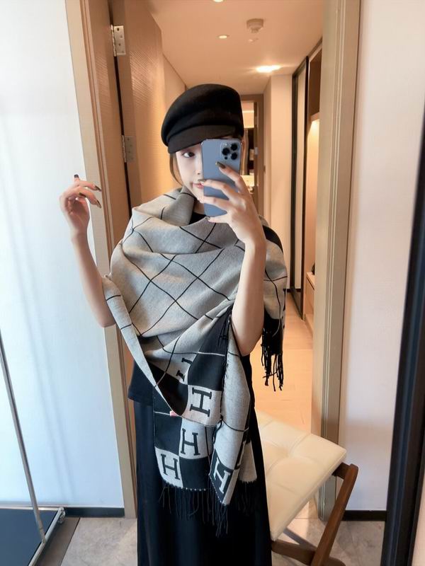 Hermes scarf 180X65cm 70%羊绒30%真丝 E15 (14)