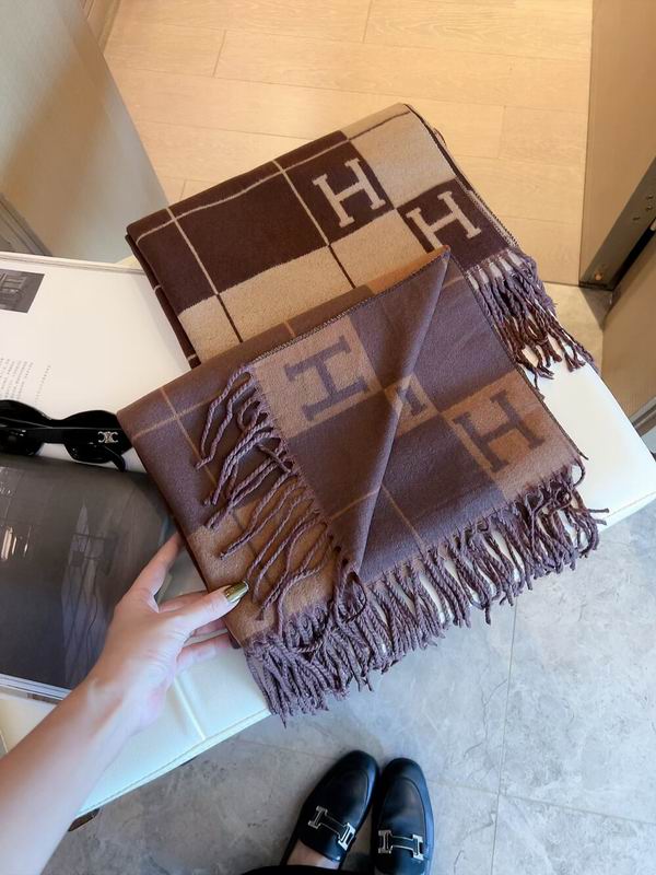 Hermes scarf 180X65cm 70%羊绒30%真丝 E15 (24)