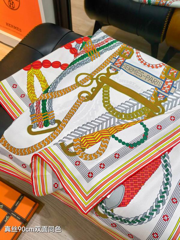 Hermes silk Scarf 90X90cm E03 (15)