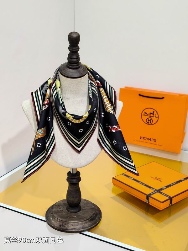 Hermes silk Scarf 90X90cm E03 (2)