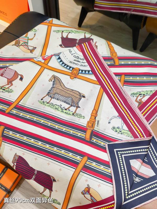 Hermes silk Scarf 90X90cm E10 (15)