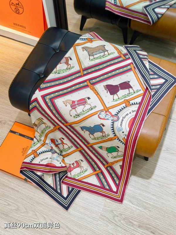 Hermes silk Scarf 90X90cm E10 (16)