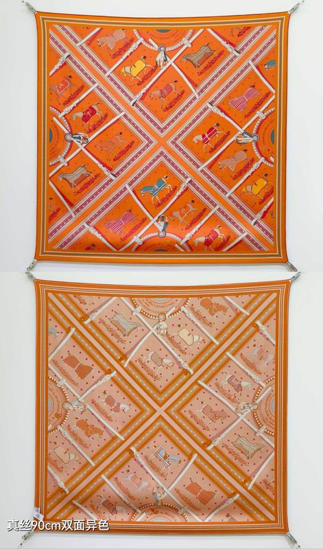 Hermes silk Scarf 90X90cm E10 (8)
