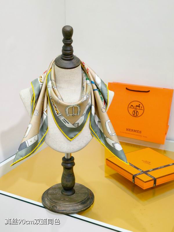 Hermes silk scarf 90X90cm E18 (12)