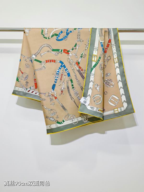 Hermes silk scarf 90X90cm E18 (13)