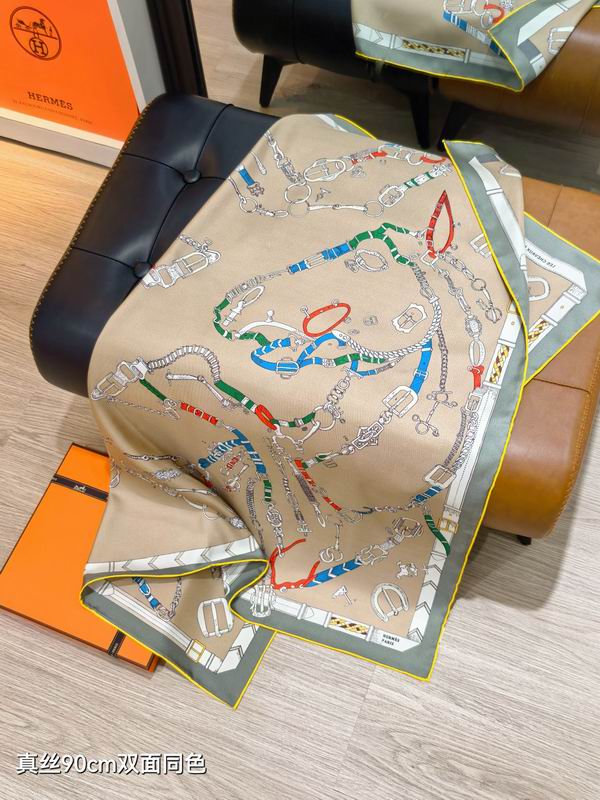 Hermes silk scarf 90X90cm E18 (16)