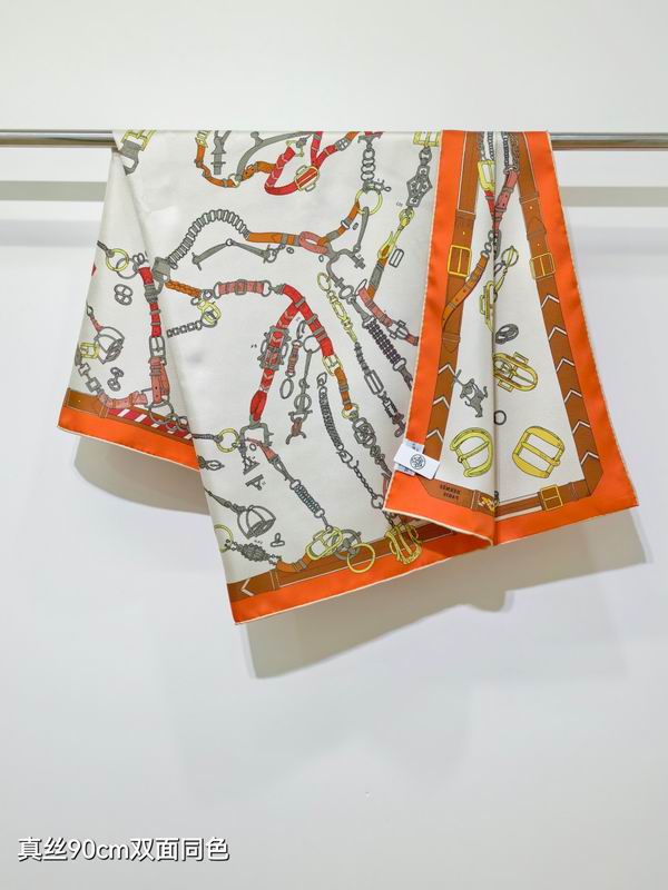 Hermes silk scarf 90X90cm E18 (23)