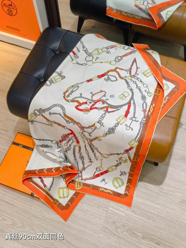 Hermes silk scarf 90X90cm E18 (26)