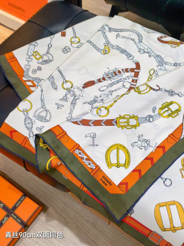 Hermes silk scarf 90X90cm E18 (35)