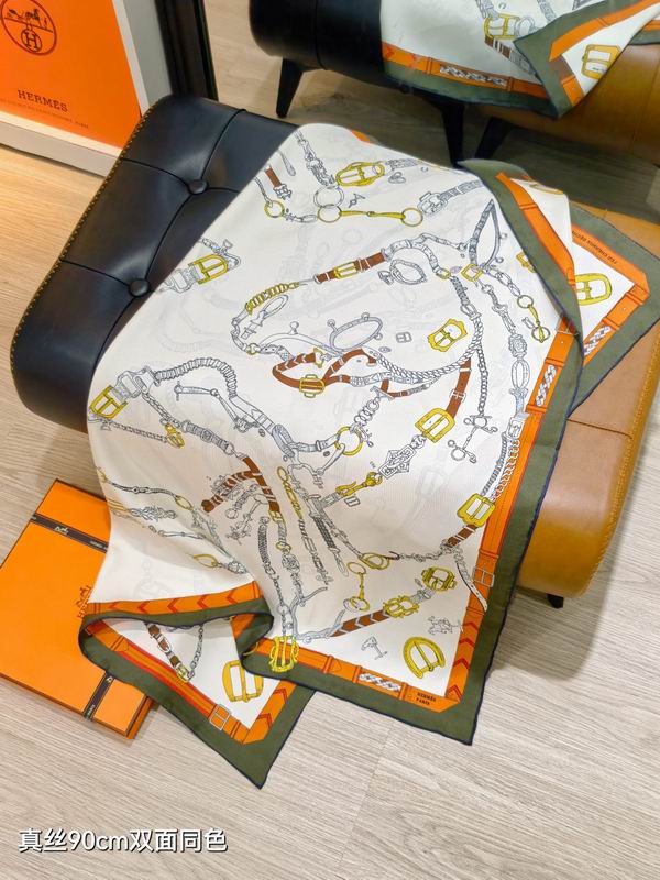 Hermes silk scarf 90X90cm E18 (36)