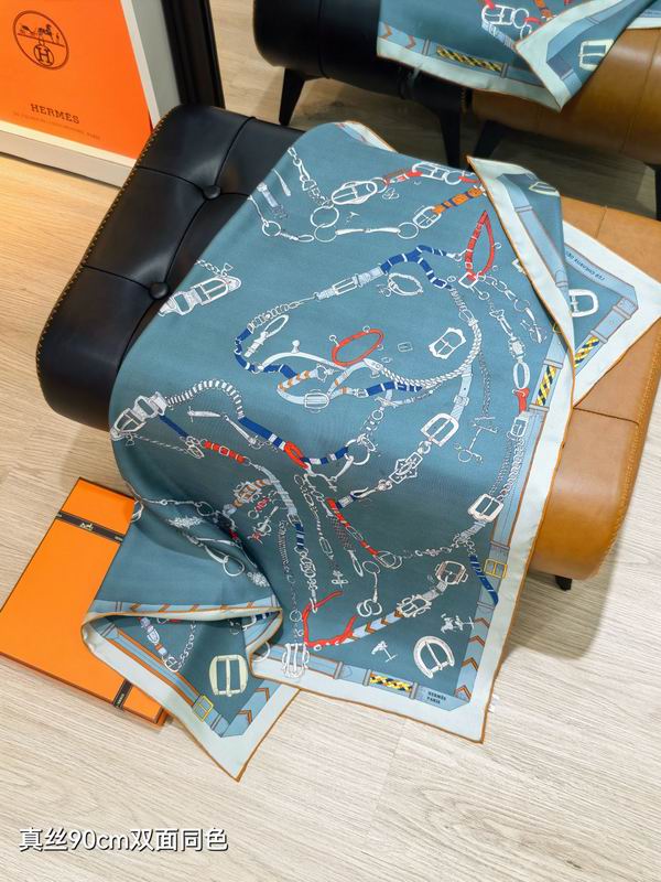 Hermes silk scarf 90X90cm E18 (6)
