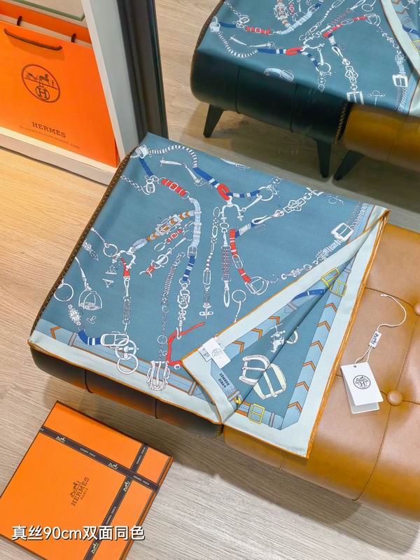 Hermes silk scarf 90X90cm E18 (7)