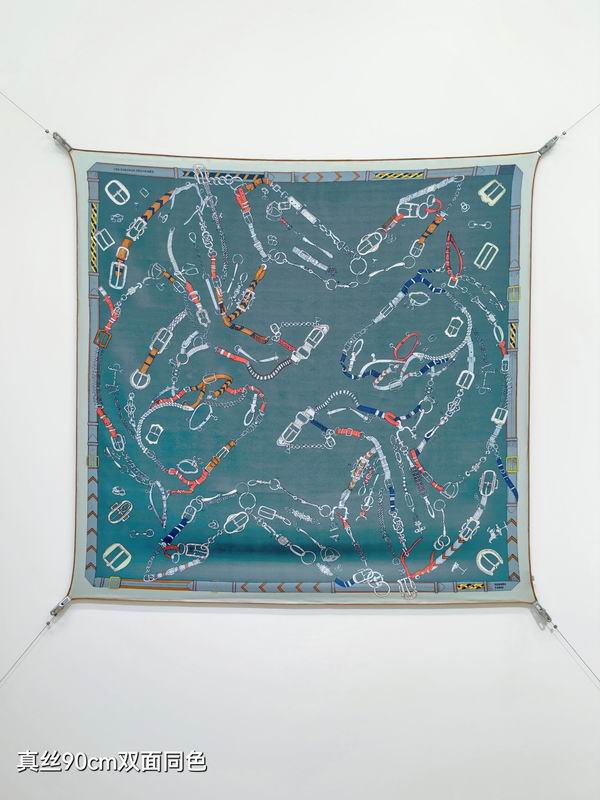 Hermes silk scarf 90X90cm E18 (8)