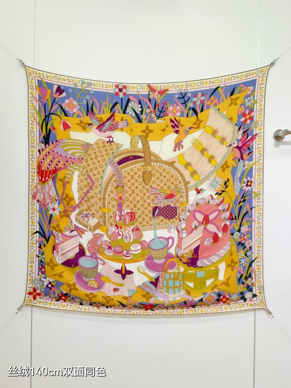 LV Scarf 140X140cm 70%羊绒30%真丝 E03 (16)