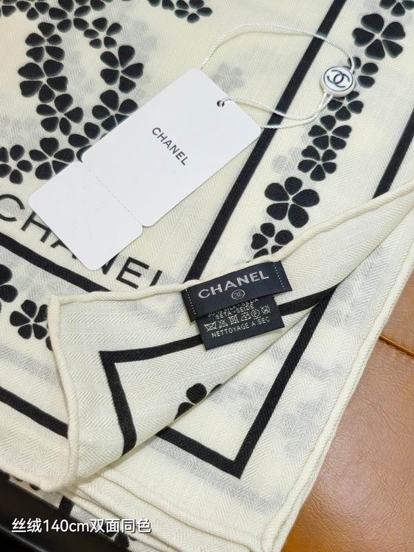Chanel Scarf 140X140cm 70%羊绒30%真丝 E02 (5)