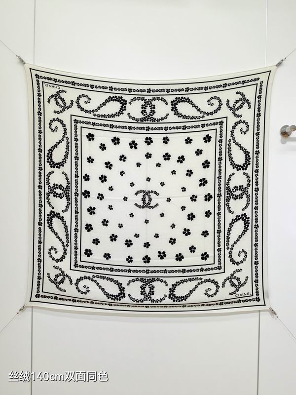 Chanel Scarf 140X140cm 70%羊绒30%真丝 E02 (9)
